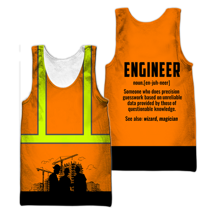Construction Worker Orange Safety 3D printed shirts