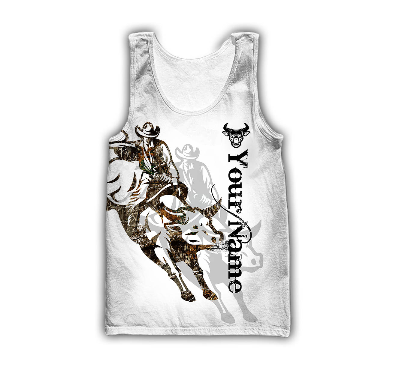 Personalized Name Bull Riding 3D All Over Printed Unisex Shirts Tattoo Ver 2