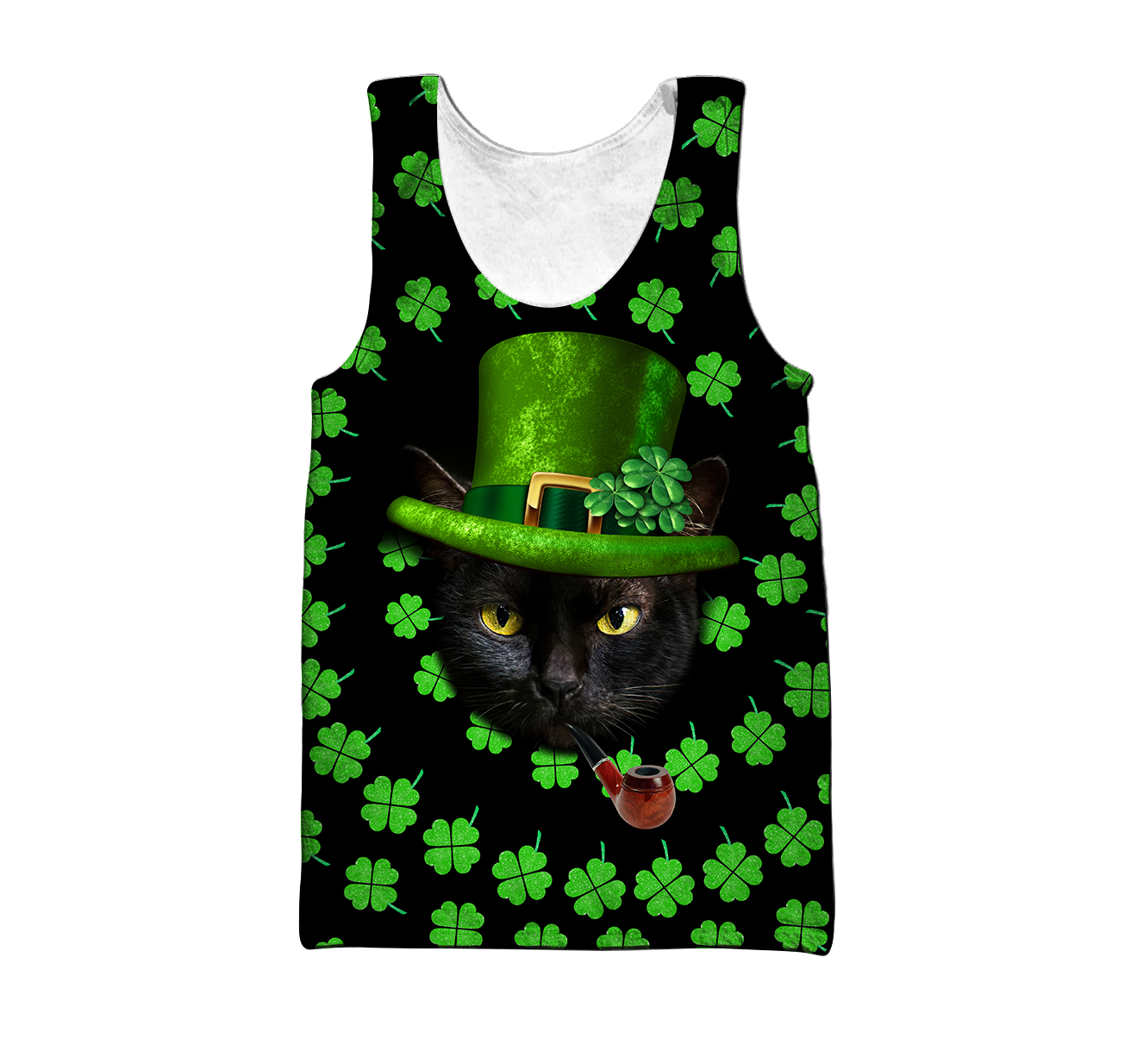 3D All Over Printed  Irish- American black cat  St Patrick Day Unisex Shirts