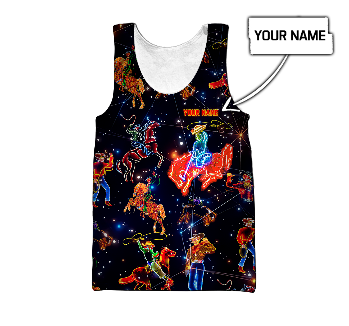 Personalized Name Rodeo 3D All Over Printed Unisex Shirts Galaxy Pattern