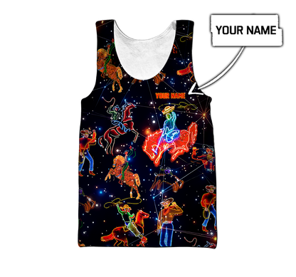 Personalized Name Rodeo 3D All Over Printed Unisex Shirts Galaxy Pattern