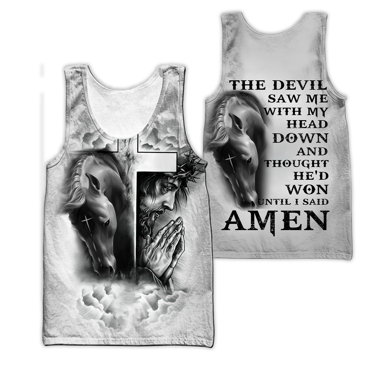 Horse And Jesus 3D All Over Printed Shirts For Men And Women TN