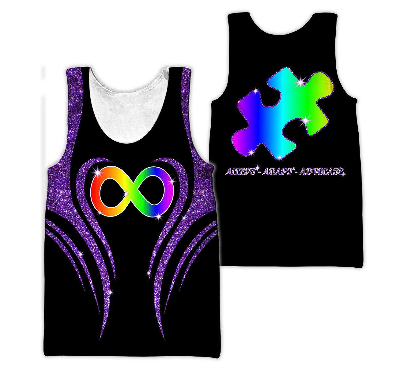 3D All Over Printed Autism Unisex Shirts Custom Name  XT