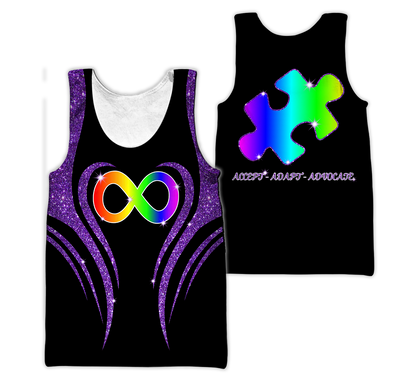 3D All Over Printed Autism Unisex Shirts Custom Name  XT