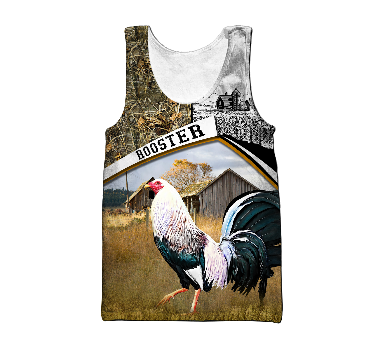 Rooster 3D All Over Printed Unisex Deluxe Hoodie ML