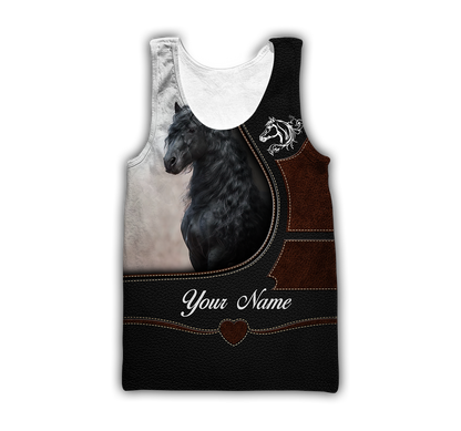 Personalized Name Friesian Horse 3D All Over Printed Unisex Shirts