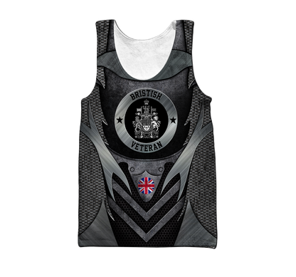 Personalized Name XT Bristish Veteran 3D Printed Shirts PD01042103