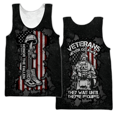 US Veteran never go away 3d printed shirts Proud Military DD20052101