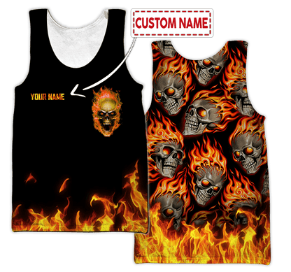 Customized Name Skull 3D All Over Printed Unisex Shirts