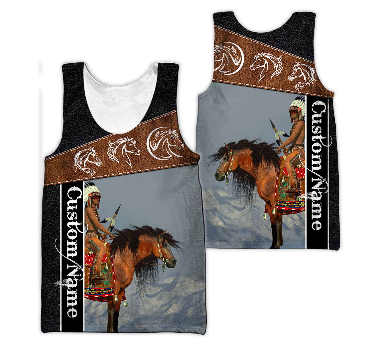 Personalized Name Native Horse 3D All Over Printed Unisex Shirts