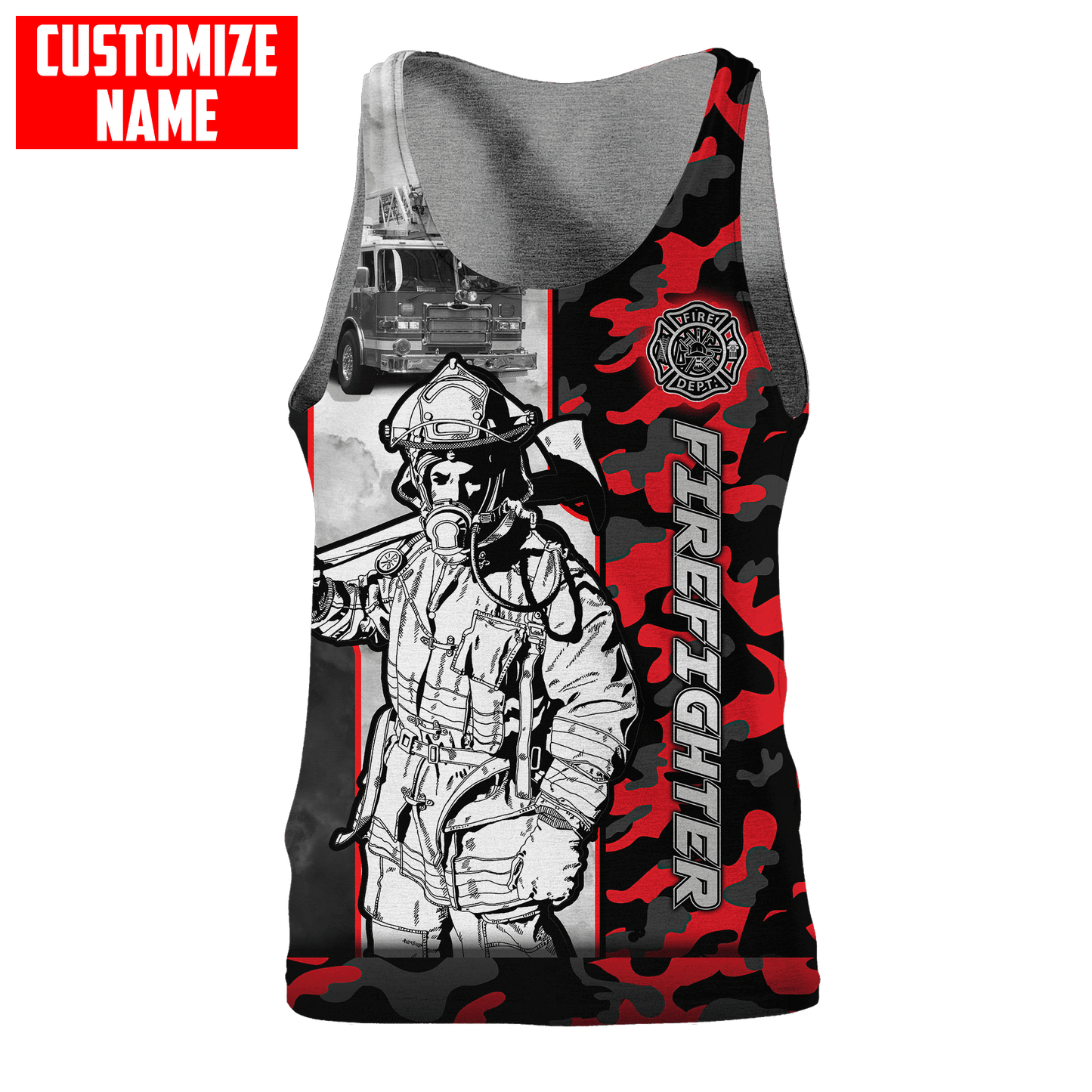 Customize Name Firefighter 3D All Over Printed Unisex Shirts