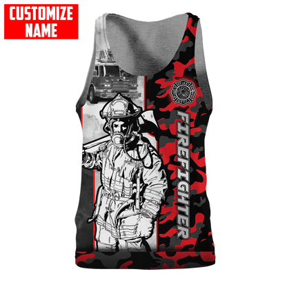 Customize Name Firefighter 3D All Over Printed Unisex Shirts