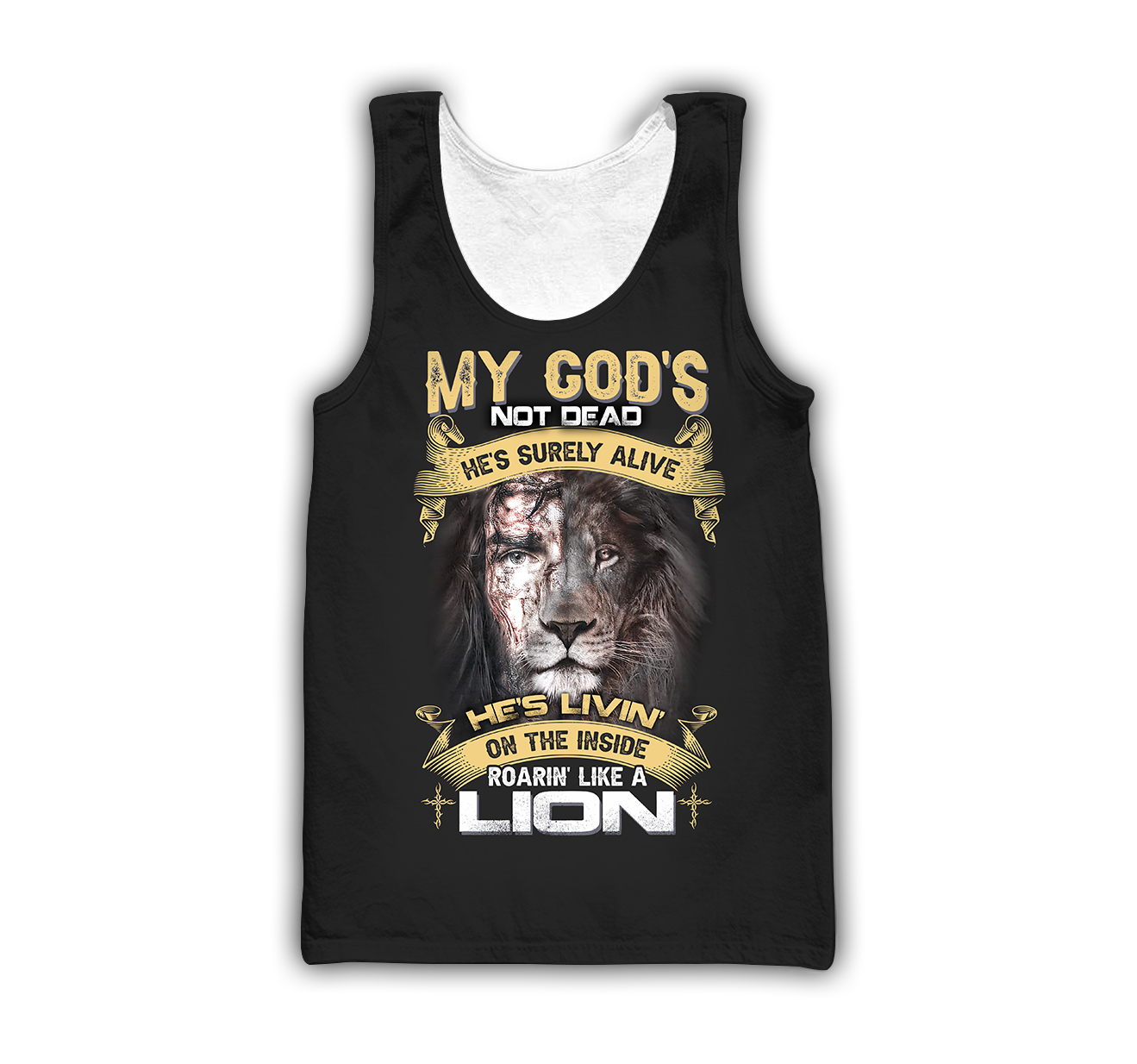He's living on the inside Roarin' like a Lion - T shirt Style for Men Father's Day Gift