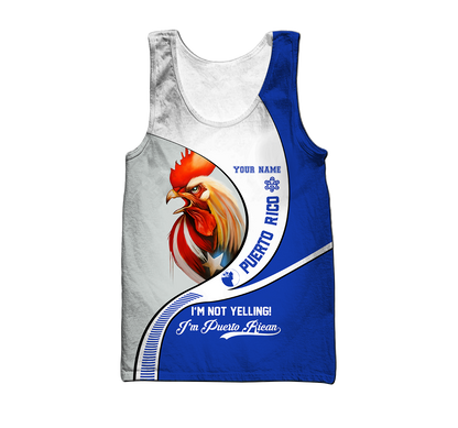 Custom Name Rooster Puerto Rico Hoodie For Men And Women MH12032102
