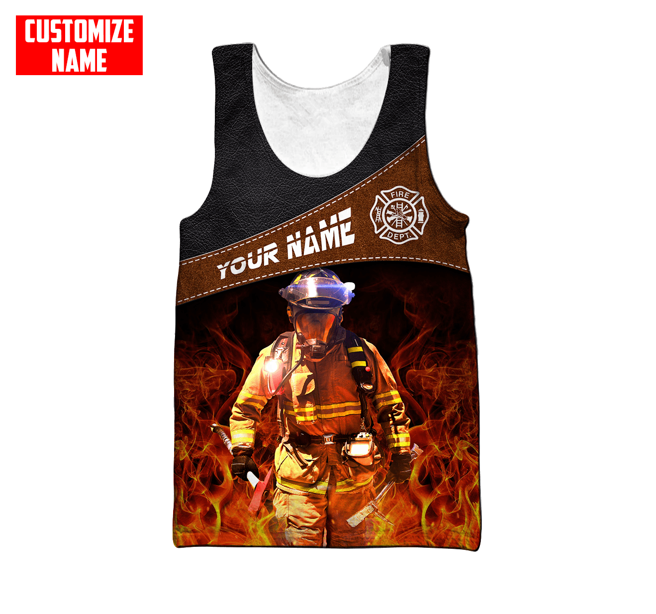 Customized Name Firefighter 3D All Over Printed Unisex Shirts
