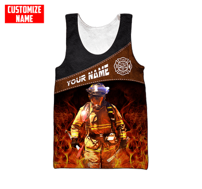 Customized Name Firefighter 3D All Over Printed Unisex Shirts