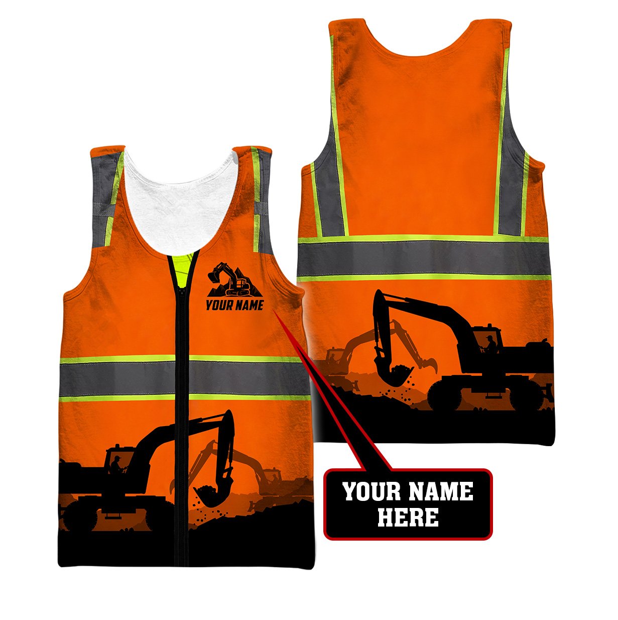 Premium Personalized 3D Printed Excavator Operator Shirts MEI