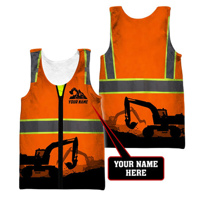 Premium Personalized 3D Printed Excavator Operator Shirts MEI