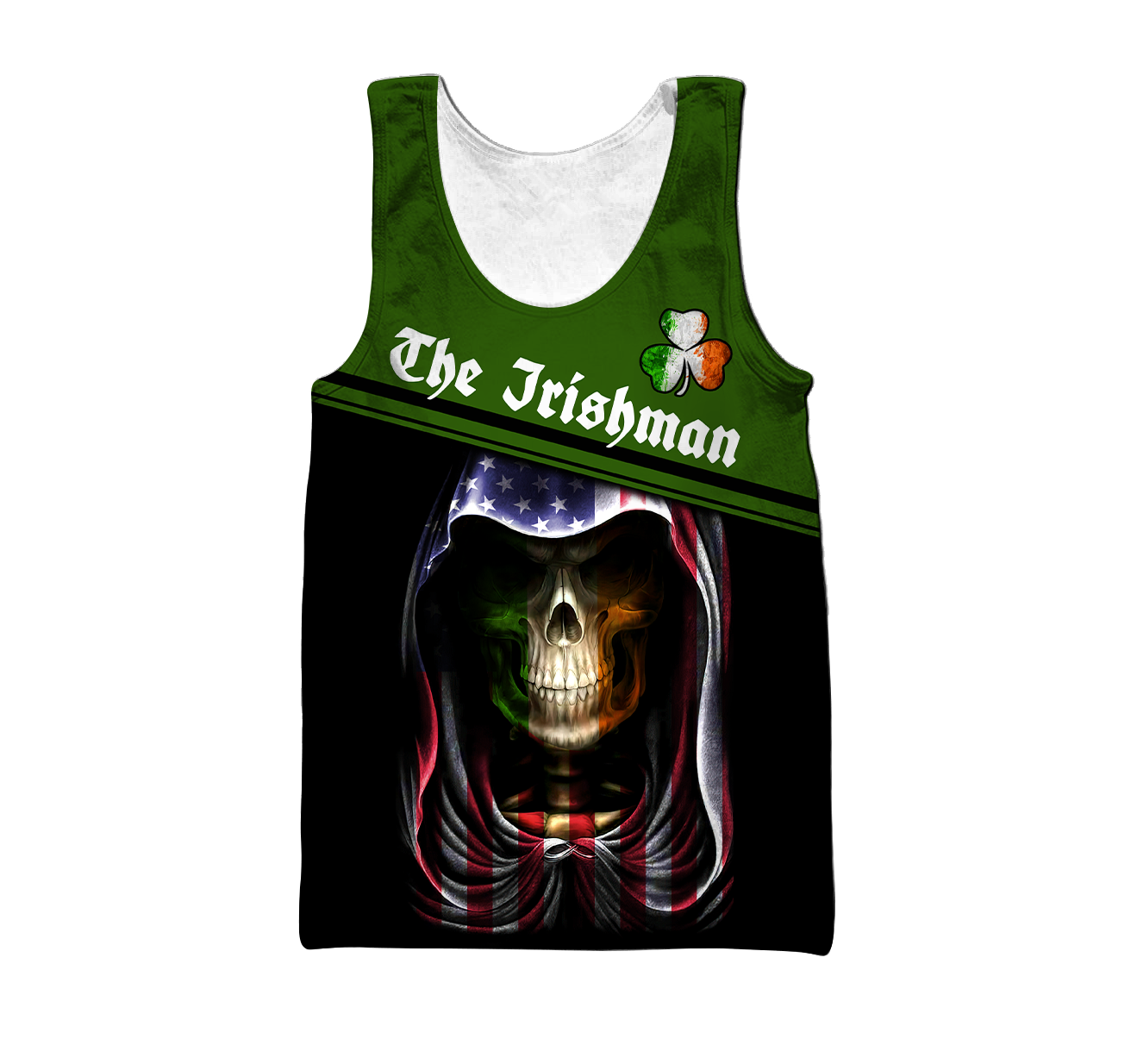 3D All Over Printed Irish Skull St Patrick Day  Unisex Shirts Custom Name XT