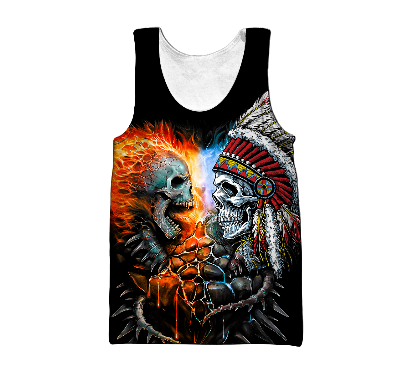 Lightning Skull And Native Hoodie For Men And Women