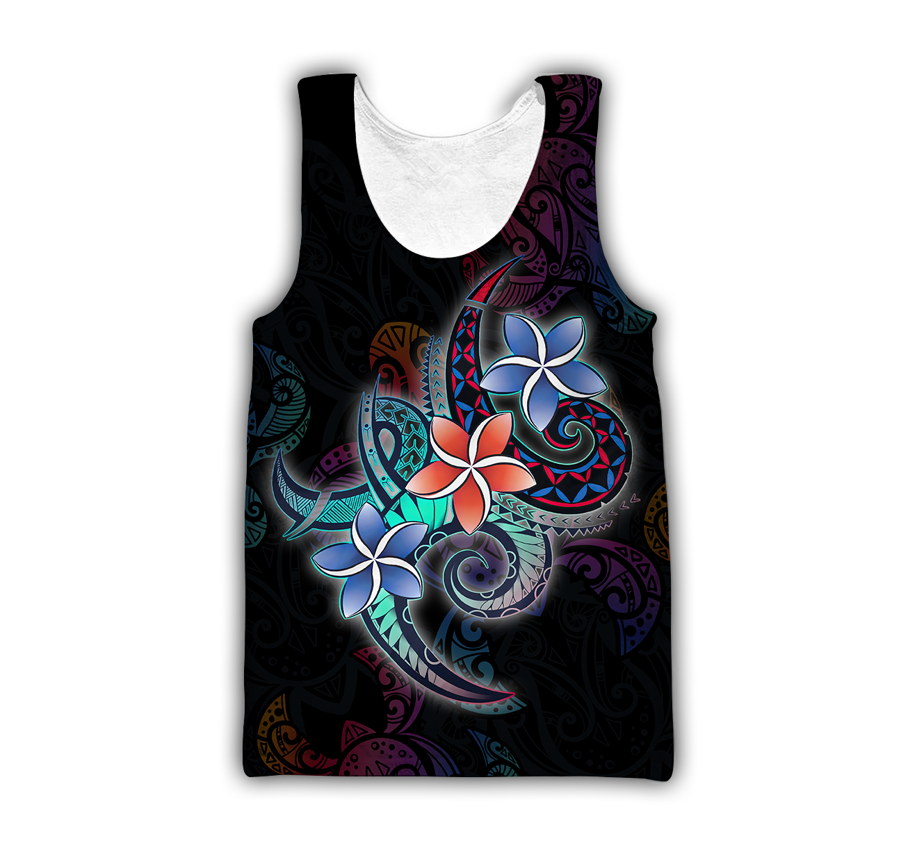 Amazing Polynesian Plumeria Flower And Turtle Tattoo Unisex Deluxe Hoodie ML