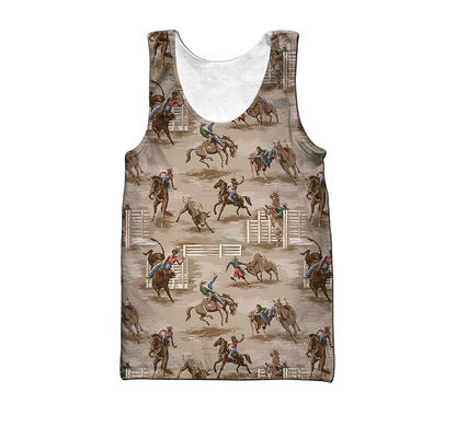 Rodeo 3D All Over Printed Unisex Shirts Rodeo Pattern