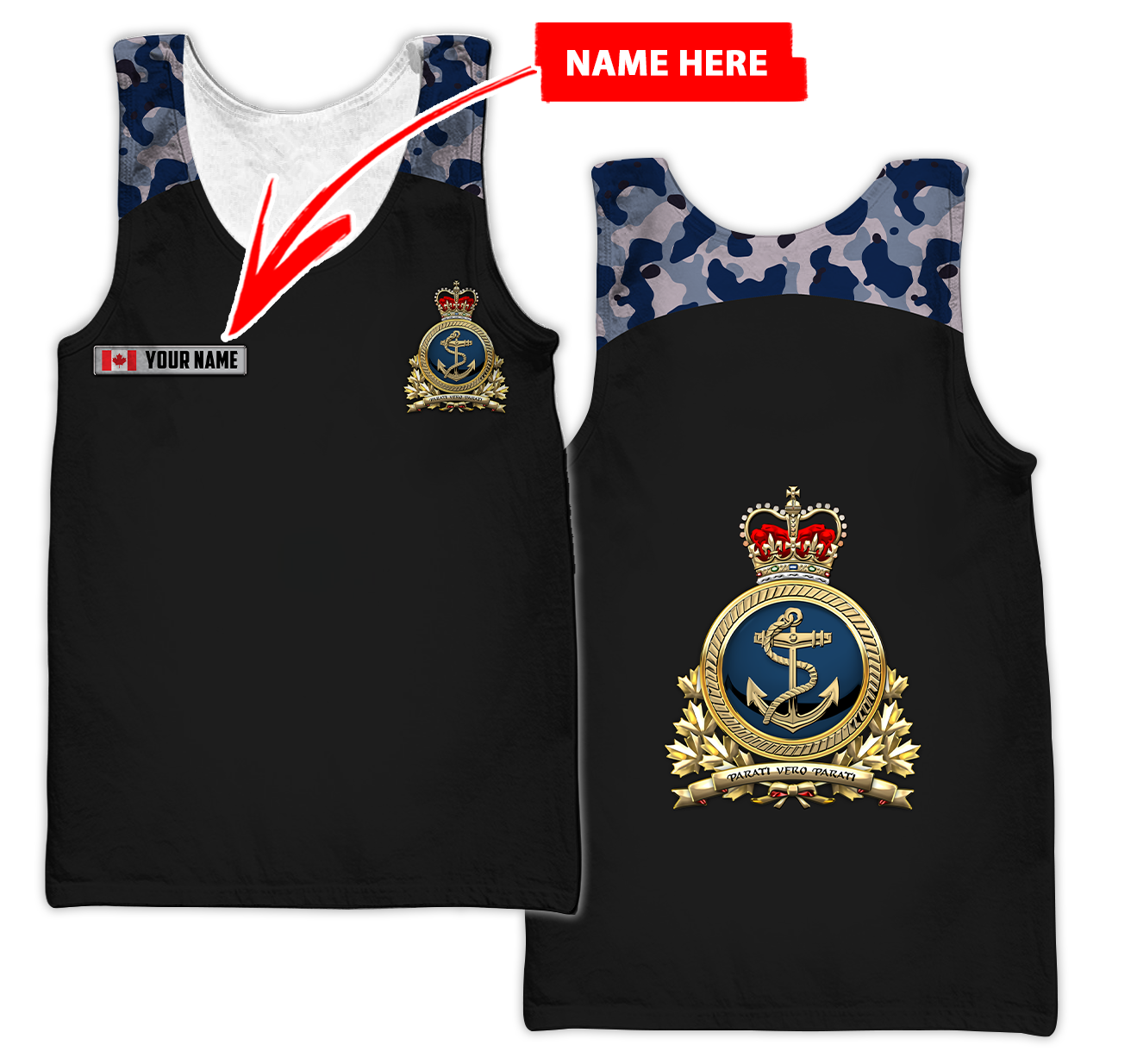 Personalized Name XT Canadian Navy 3D All Over Printed Shirts PD29032101