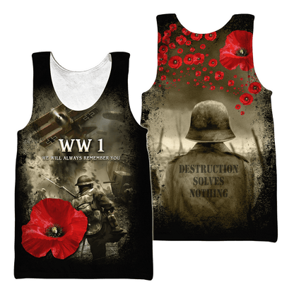 Remembrance Day Lest We Forget 3D All Over Printed Unisex Shirts