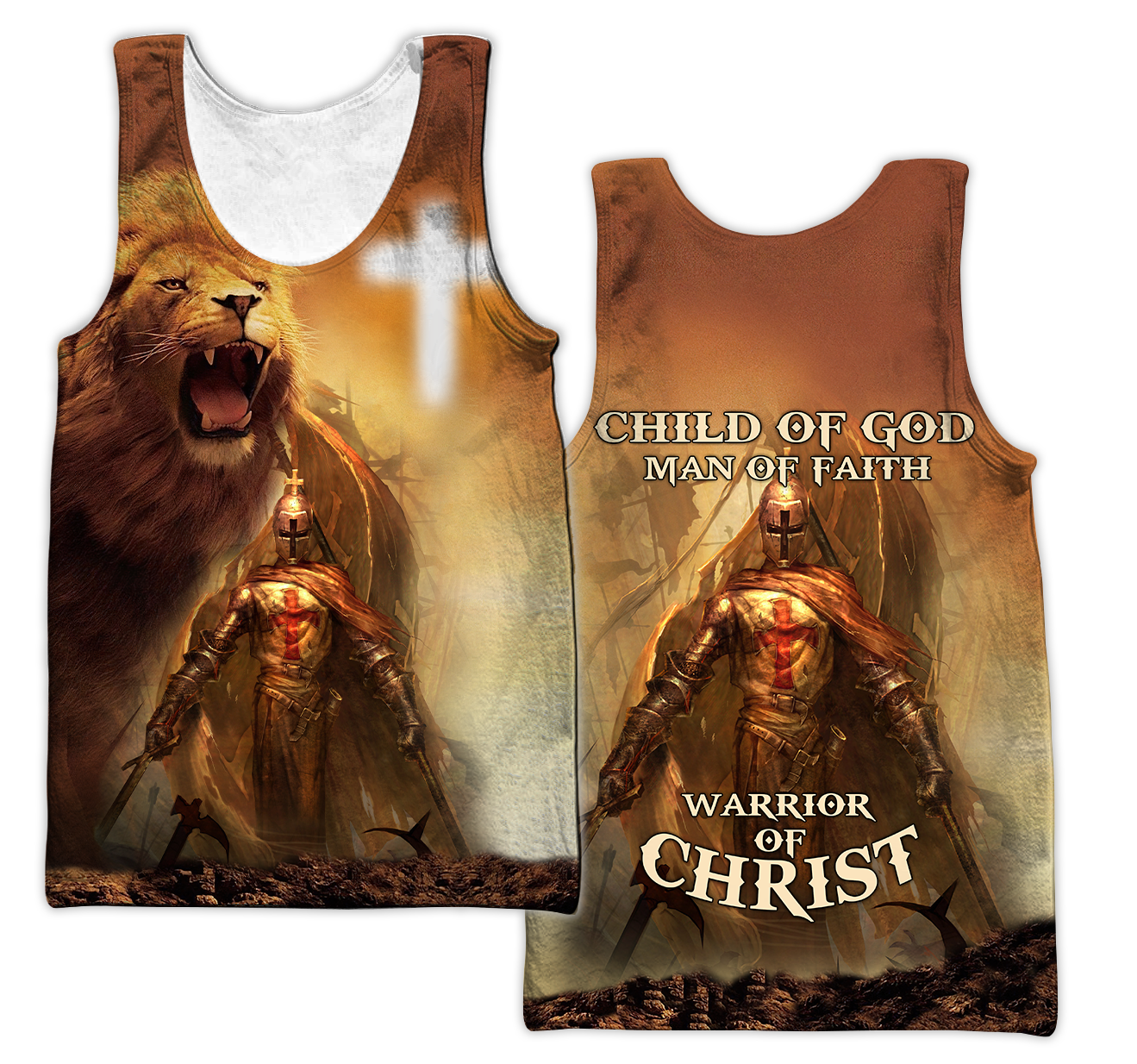 Lion Jesus Knight Templar 3D All Over Printed Shirts