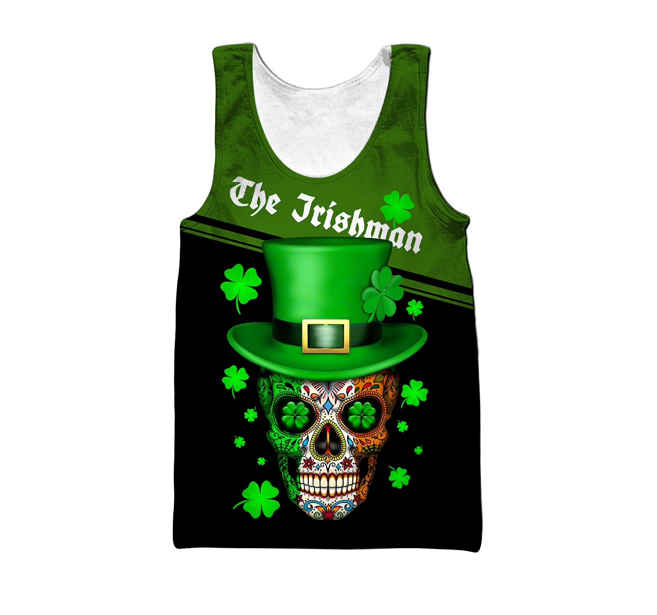 3D All Over Printed  Skull Irish St Patrick Day Unisex Shirts Custom name XT