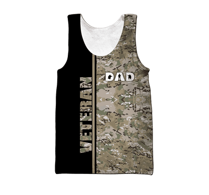 US Veteran Dad Camo 3d printed shirts Proud Military HHT21052104