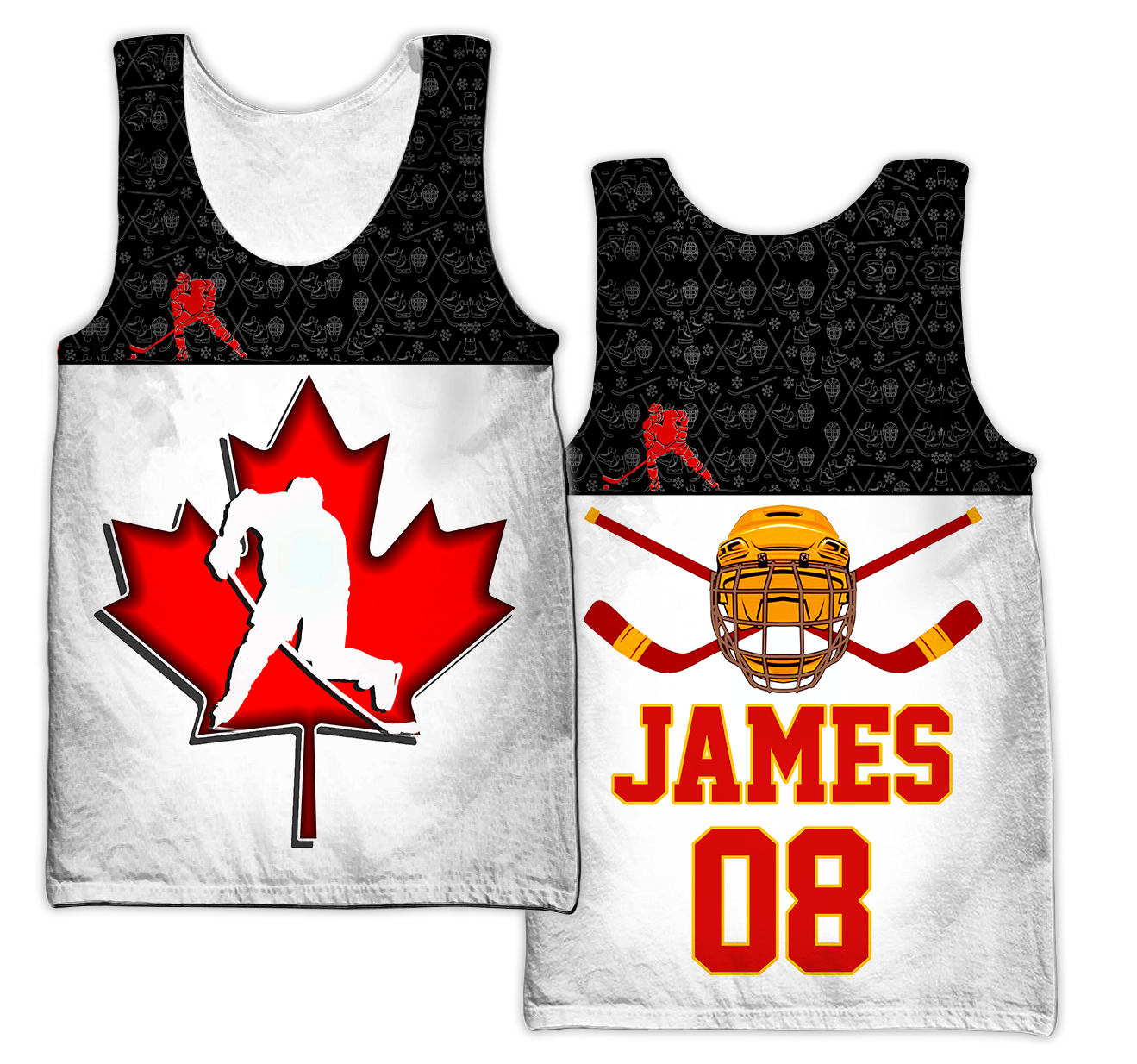 3D All Over Printed Hockey Canada Unisex Shirts Custom Name Custom number  XT