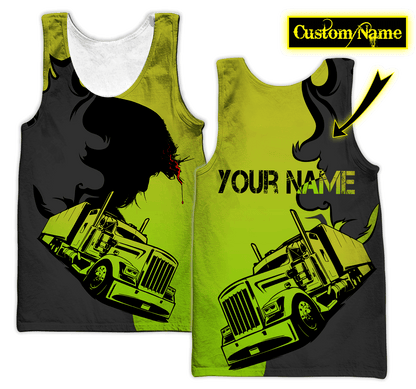 Personalized Name Trucker 3D All Over Printed Shirts For Men and Women