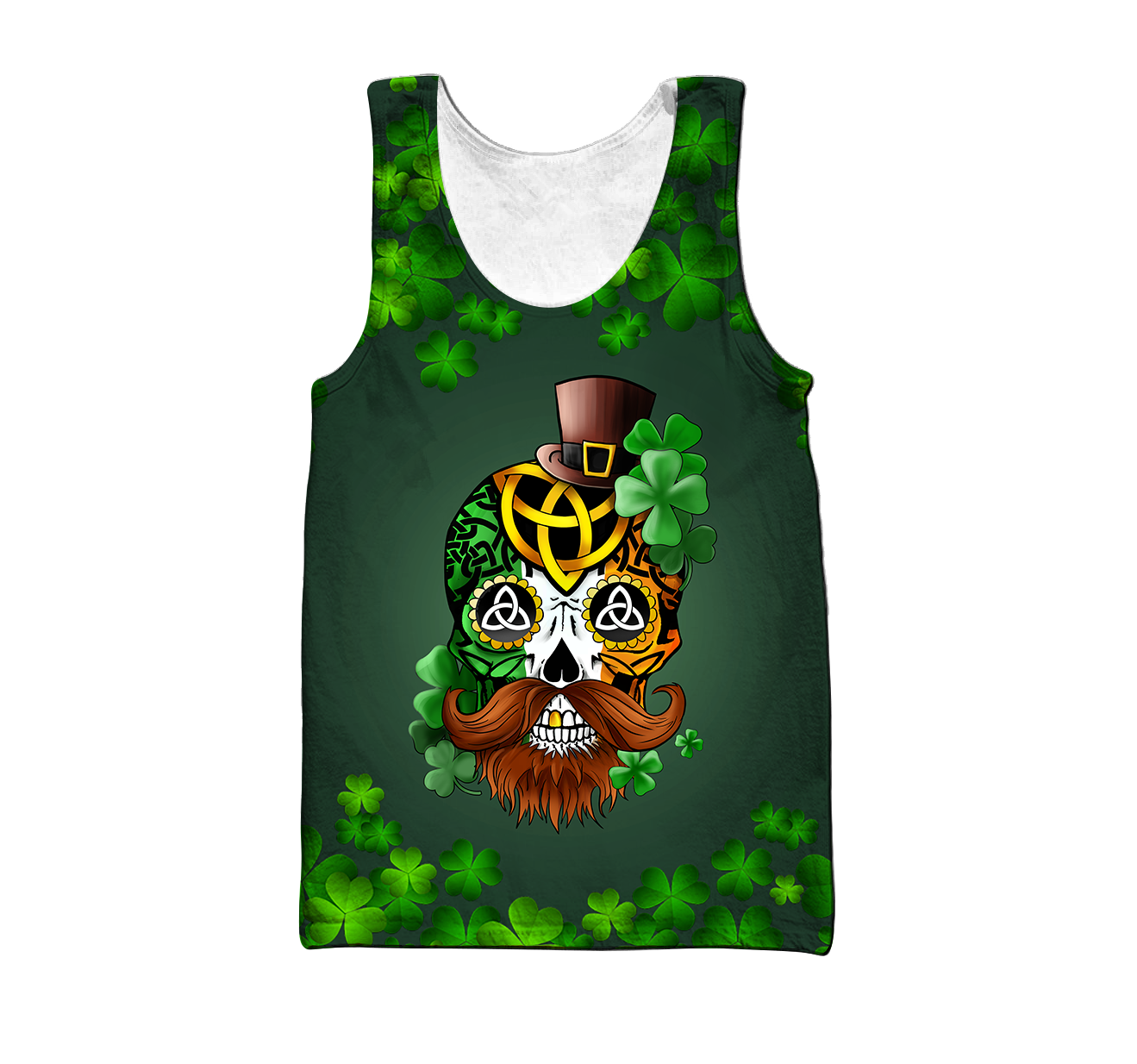 3D All Over Printed Irish Skull St Patrick Day Unisex Shirts XT