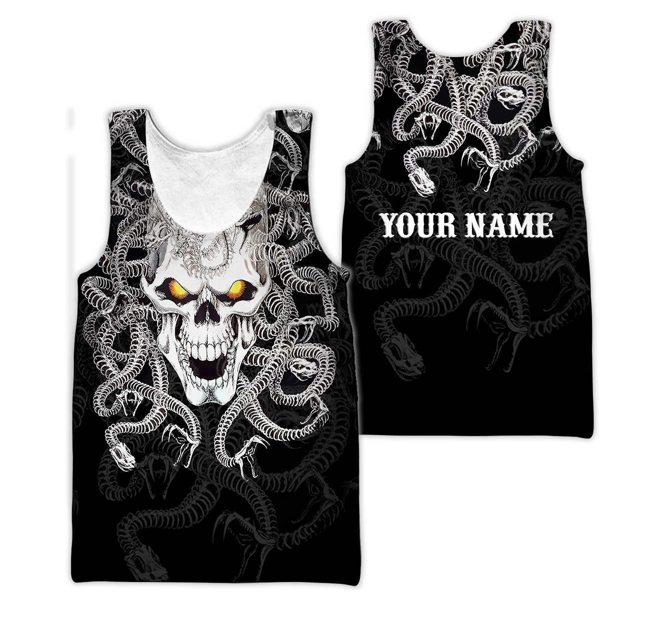 Customize Name Snake Skull Hoodie For Men And Women SN27032101