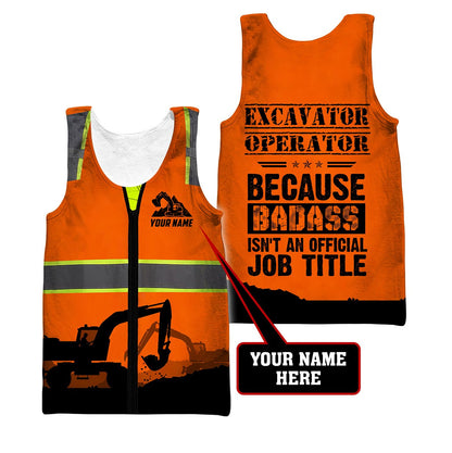 Premium Personalized 3D Printed Badass Excavator Operator Shirts MEI