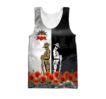 Rememberance Anzac Day Poppy Flower Premium Unisex Hoodie ML