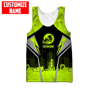 Concrete Finisher Green Mixer Truck Custom name 3D Printed Shirts