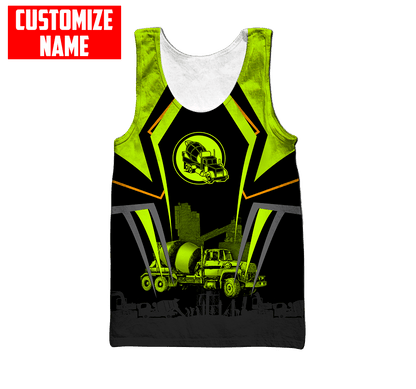 Concrete Mixer Green Customized name Concrete Finisher 3D Printed Shirts