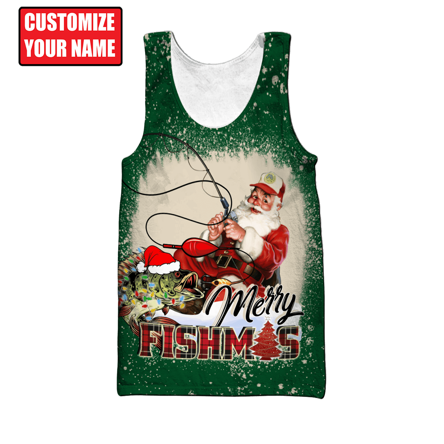 Customized Name Merry Fishmas 3D All Over Printed Unisex Shirts