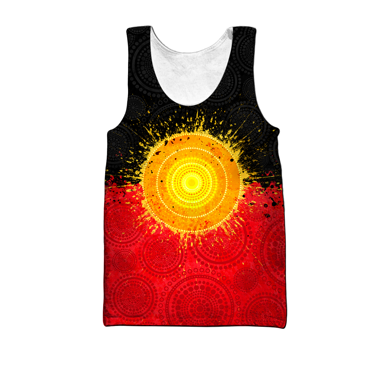 Custom name Aboriginal Flag Indigenous Sun Painting Art 3D design shirts
