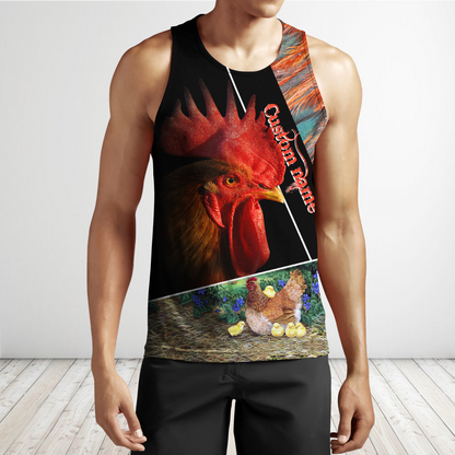 Premium Rooster Customize Name 3D Printed Unisex Shirts
