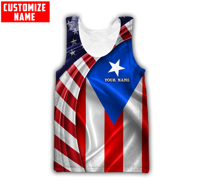 Customize Name Puerto Rico 3D All Over Printed Unisex Shirts