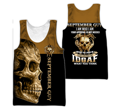 September Guy Skull 3D All Over Printed Shirts For Men and Women