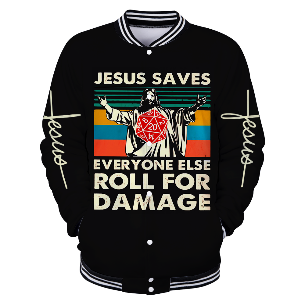 Jesus saves 3d hoodie shirt for men and women HG HAC040101-Apparel-HG-Baseball jacket-S-Vibe Cosy™
