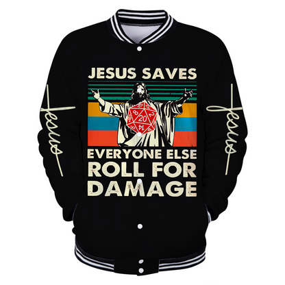 Jesus saves 3d hoodie shirt for men and women HG HAC040101-Apparel-HG-Baseball jacket-S-Vibe Cosy™