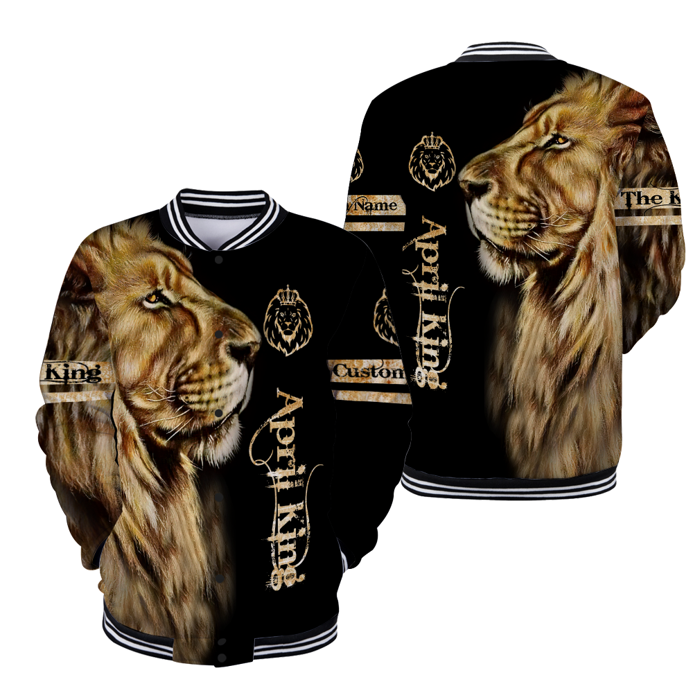 Custom Name April King Lion  3D All Over Printed  Unisex Shirts