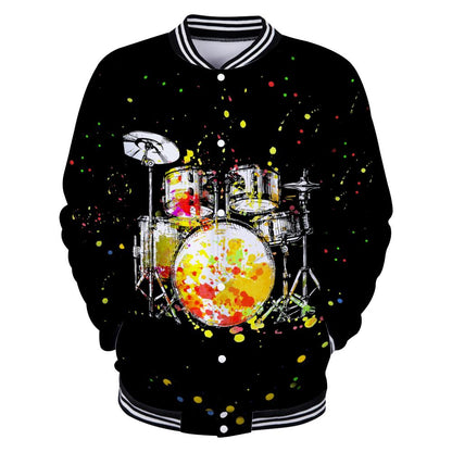 Drum music 3d hoodie shirt for men and women HG HAC23122-Apparel-HG-Baseball jacket-S-Vibe Cosy™