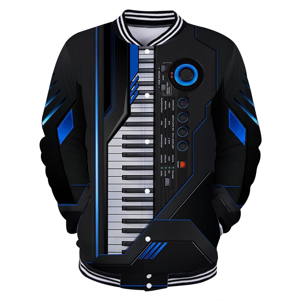 Piano keyboard 3d music hoodie, shirt for men and women HG HAC281101-Apparel-HG-Baseball jacket-S-Vibe Cosy™