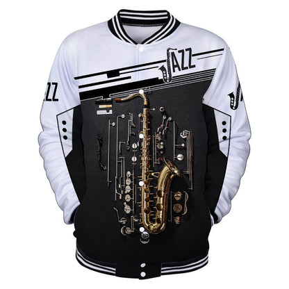 Saxophon music 3d hoodie full for men and women HG HAC21202-Apparel-HG-Baseball jacket-S-Vibe Cosy™